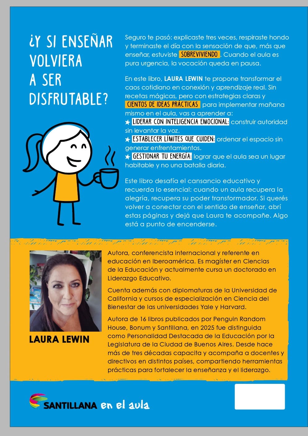 Contratapa de Cómo gestionar tu aula sin gritar ni enloquecer